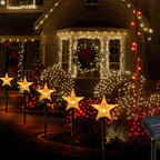Art Deco Solar-Powered LED Star Snow Christmas Tree
