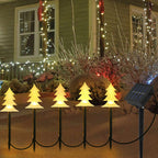 Art Deco Solar-Powered LED Star Snow Christmas Tree