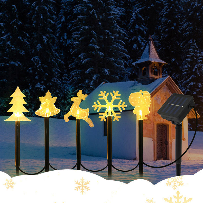 Art Deco Solar-Powered LED Star Snow Christmas Tree