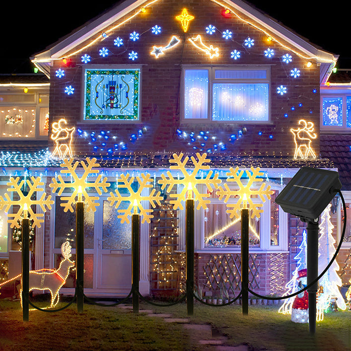 Art Deco Solar-Powered LED Star Snow Christmas Tree