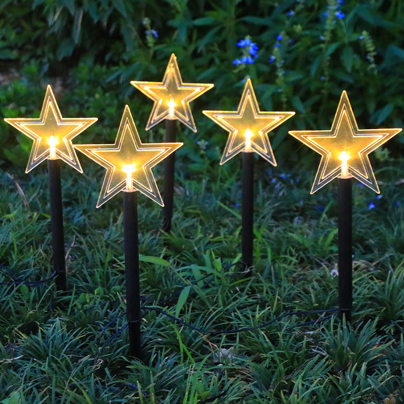 Art Deco Solar-Powered LED Star Snow Christmas Tree