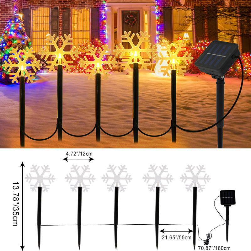 Art Deco Solar-Powered LED Star Snow Christmas Tree