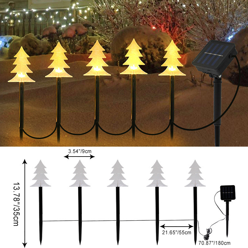 Art Deco Solar-Powered LED Star Snow Christmas Tree