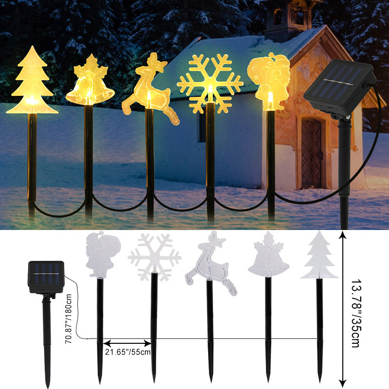 Art Deco Solar-Powered LED Star Snow Christmas Tree