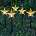 Art Deco Solar-Powered LED Star Snow Christmas Tree