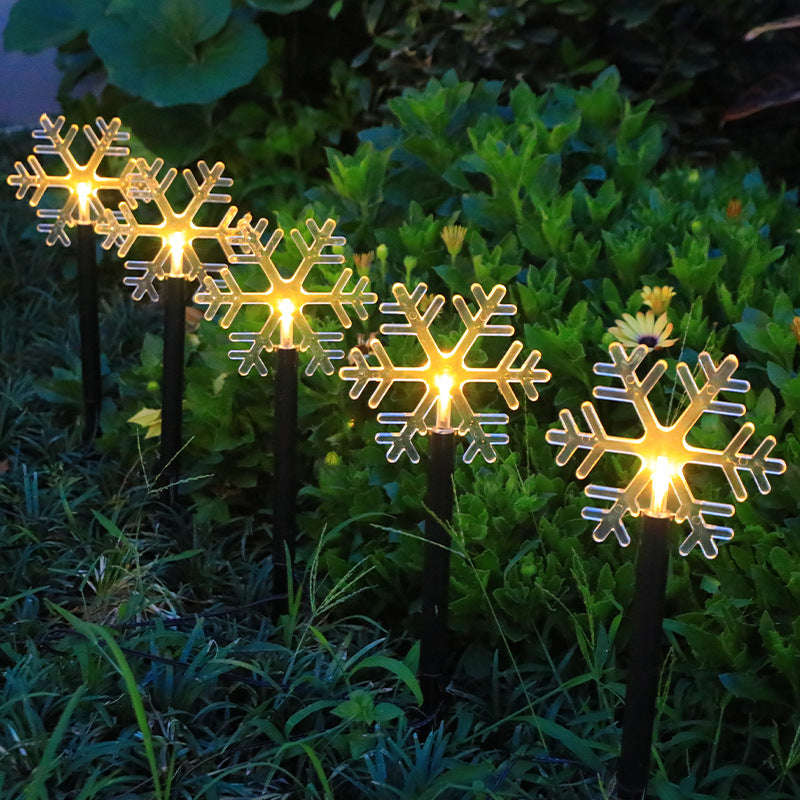 Art Deco Solar-Powered LED Star Snow Christmas Tree
