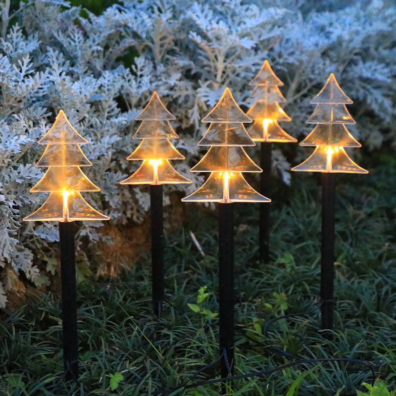 Art Deco Solar-Powered LED Star Snow Christmas Tree