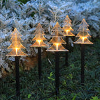 Art Deco Solar-Powered LED Star Snow Christmas Tree
