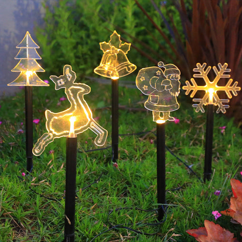 Art Deco Solar-Powered LED Star Snow Christmas Tree