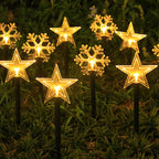 Art Deco Solar-Powered LED Star Snow Christmas Tree