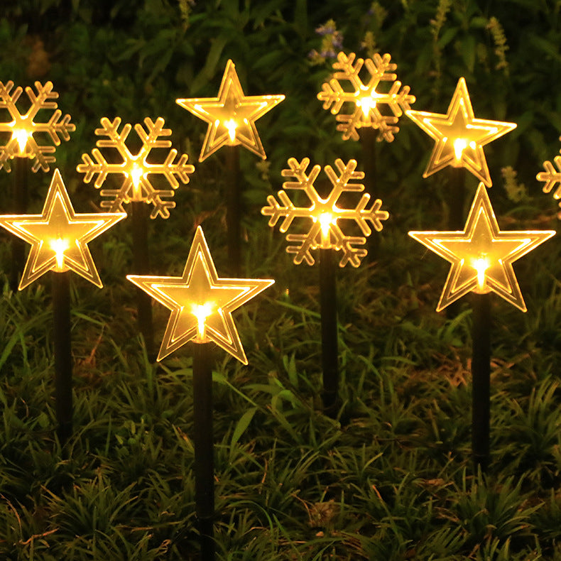Art Deco Solar-Powered LED Star Snow Christmas Tree