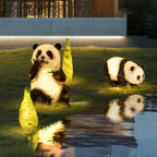 Art Deco Solar LED Bamboo Panda Outdoor Light