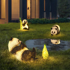 Art Deco Solar LED Bamboo Panda Outdoor Light