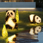 Art Deco Solar LED Bamboo Panda Outdoor Light
