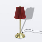 Scandinavian Rechargeable Fabric LED Table Lamp - Pleated Cylinder Design for Bedside
