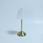 Scandinavian Rechargeable Fabric LED Table Lamp - Pleated Cylinder Design for Bedside