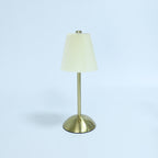Scandinavian Rechargeable Fabric LED Table Lamp - Pleated Cylinder Design for Bedside