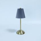 Scandinavian Rechargeable Fabric LED Table Lamp - Pleated Cylinder Design for Bedside