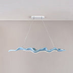 Japanese-Inspired Fiberglass Wave Drift LED Chandelier for Dining Room