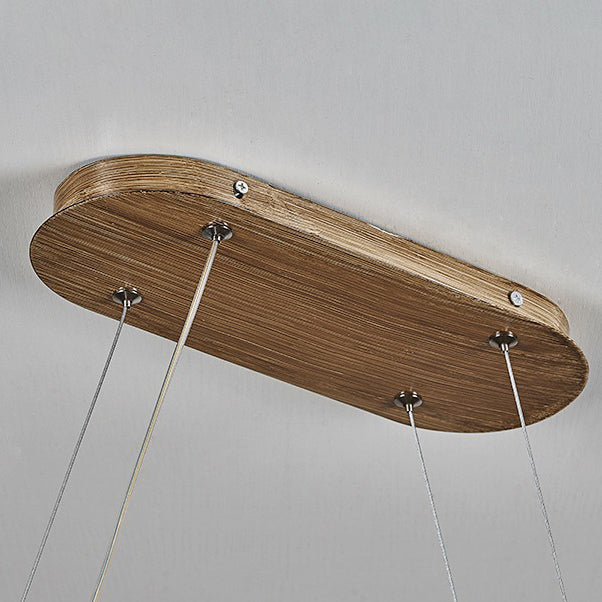 Japanese-Inspired Fiberglass Wave Drift LED Chandelier for Dining Room