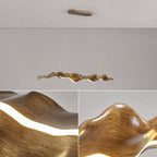 Japanese-Inspired Fiberglass Wave Drift LED Chandelier for Dining Room