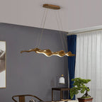 Japanese-Inspired Fiberglass Wave Drift LED Chandelier for Dining Room