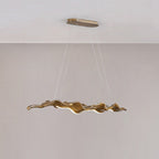 Japanese-Inspired Fiberglass Wave Drift LED Chandelier for Dining Room