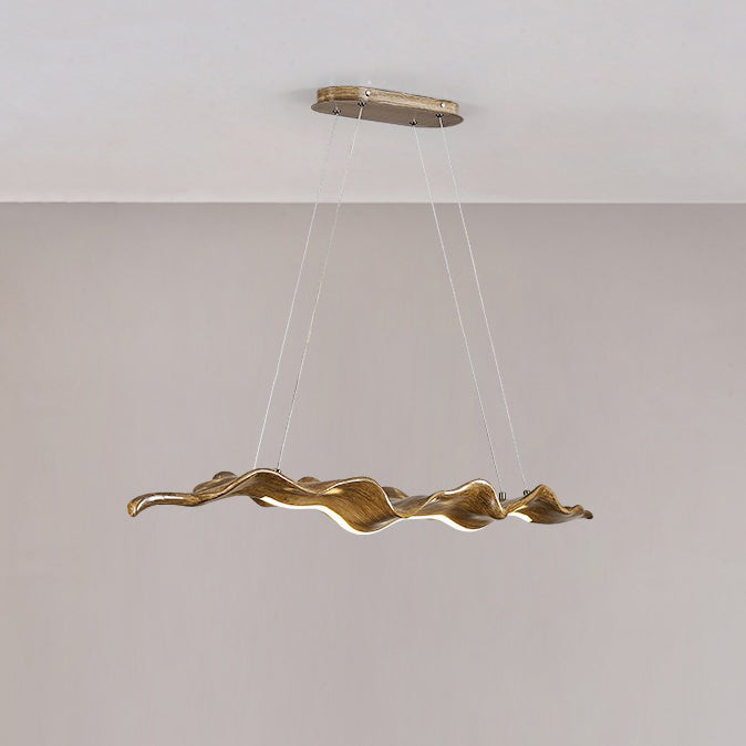 Japanese-Inspired Fiberglass Wave Drift LED Chandelier for Dining Room
