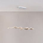 Japanese-Inspired Fiberglass Wave Drift LED Chandelier for Dining Room