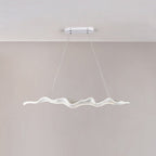 Japanese-Inspired Fiberglass Wave Drift LED Chandelier for Dining Room