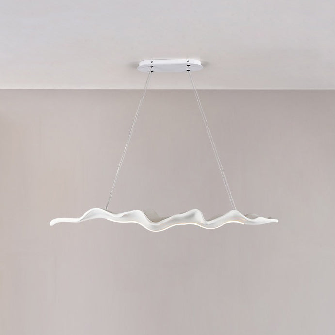 Japanese-Inspired Fiberglass Wave Drift LED Chandelier for Dining Room