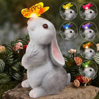Art Deco Solar LED Outdoor Rabbit Light with Flower and