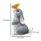 Art Deco Solar LED Outdoor Rabbit Light with Flower and