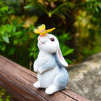 Art Deco Solar LED Outdoor Rabbit Light with Flower and