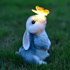 Art Deco Solar LED Outdoor Rabbit Light with Flower and