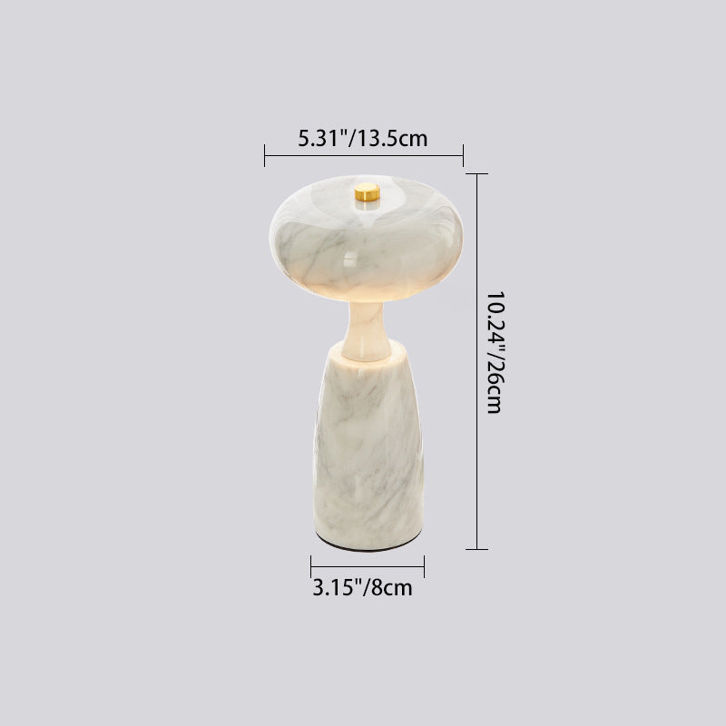 Rechargeable Marble Pattern Acrylic LED Table Lamp - Traditional Japanese Design for Bedside
