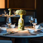 Rechargeable Marble Pattern Acrylic LED Table Lamp - Traditional Japanese Design for Bedside
