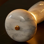 Rechargeable Marble Pattern Acrylic LED Table Lamp - Traditional Japanese Design for Bedside