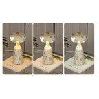 Rechargeable Marble Pattern Acrylic LED Table Lamp - Traditional Japanese Design for Bedside