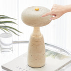 Rechargeable Marble Pattern Acrylic LED Table Lamp - Traditional Japanese Design for Bedside