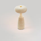 Rechargeable Marble Pattern Acrylic LED Table Lamp - Traditional Japanese Design for Bedside