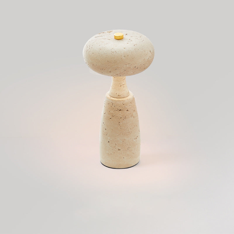 Rechargeable Marble Pattern Acrylic LED Table Lamp - Traditional Japanese Design for Bedside