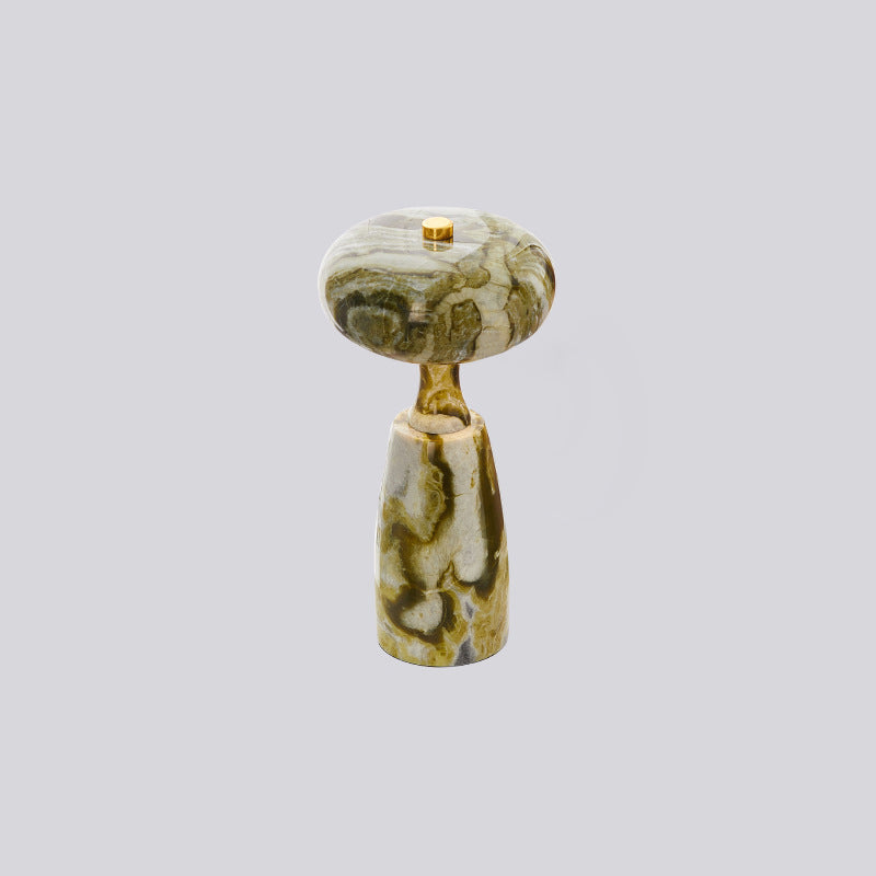 Rechargeable Marble Pattern Acrylic LED Table Lamp - Traditional Japanese Design for Bedside