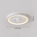 Elegant Round Engraved Flower LED Flush Mount Ceiling Light