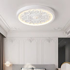 Elegant Round Engraved Flower LED Flush Mount Ceiling Light