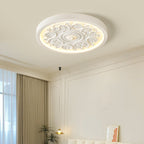 Elegant Round Engraved Flower LED Flush Mount Ceiling Light