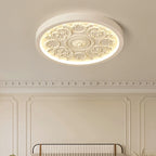 Elegant Round Engraved Flower LED Flush Mount Ceiling Light