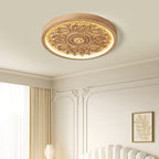 Elegant Round Engraved Flower LED Flush Mount Ceiling Light