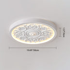 Elegant Round Engraved Flower LED Flush Mount Ceiling Light