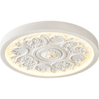 Elegant Round Engraved Flower LED Flush Mount Ceiling Light